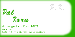 pal korn business card